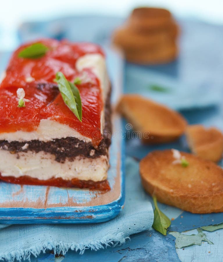 Cheese Terrine Wrapped with Smoked Salmon Stock Photo Image of pate