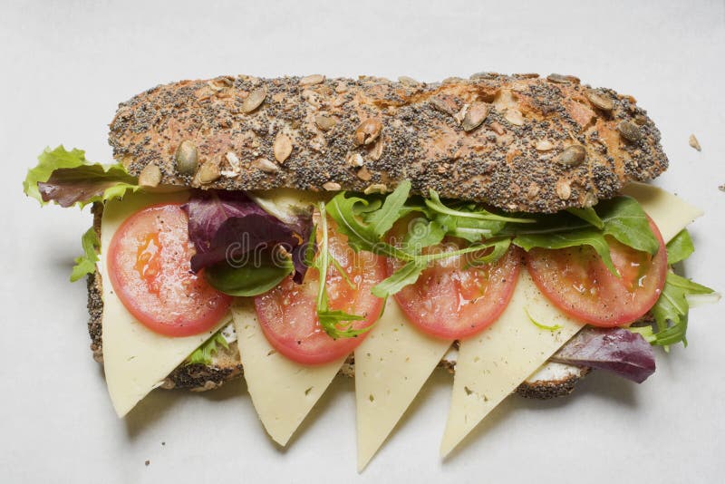 Cheese and tomato roll stock image. Image of recipe, wholegrain 7675773