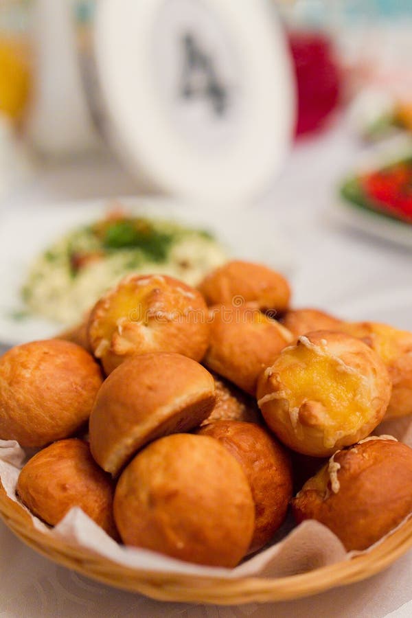 Cheese topped bread bun stock photo. Image of hard, restaurant 52278506