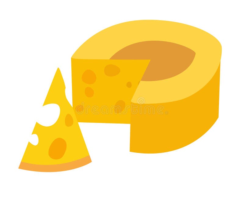 Ilustrare vectorială pentru brânză. pictogramă galben pentru brânză. bucată de brânză stock illustration