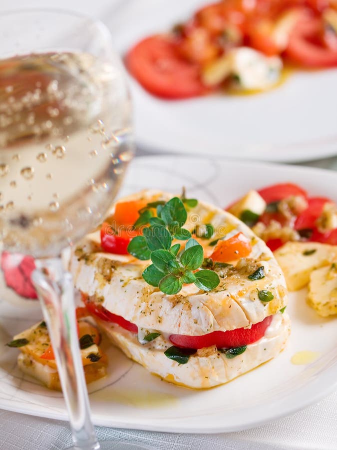 Cheese with White Mildew Marinated with Garlic Stock Photo Image of