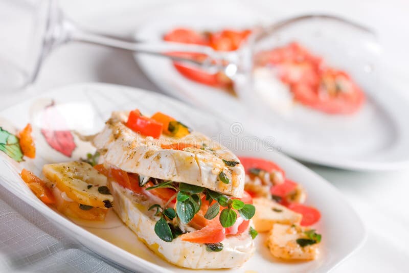 Cheese with White Mildew Marinated with Garlic Stock Image Image of