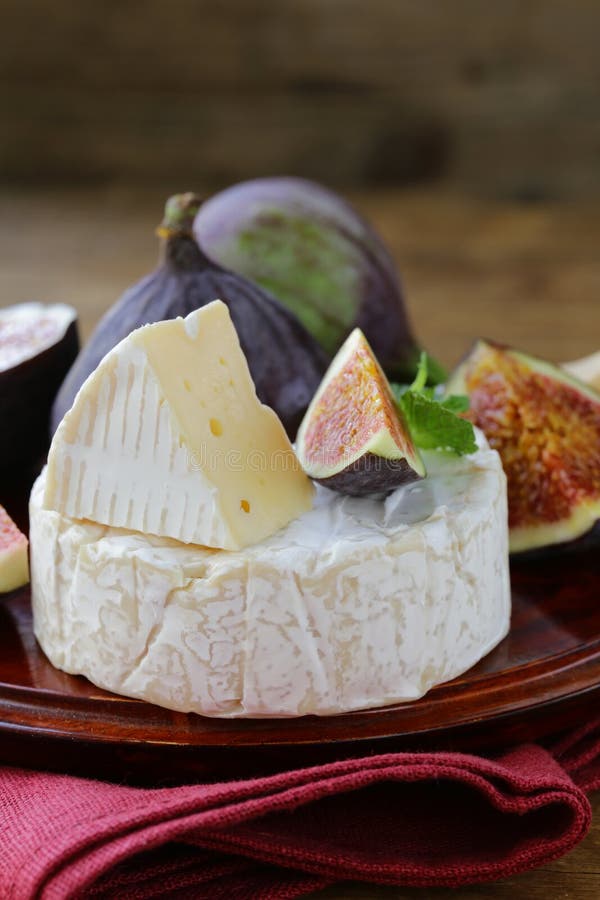 Cheese with White Mold (Camembert, Brie) Stock Image Image of figs