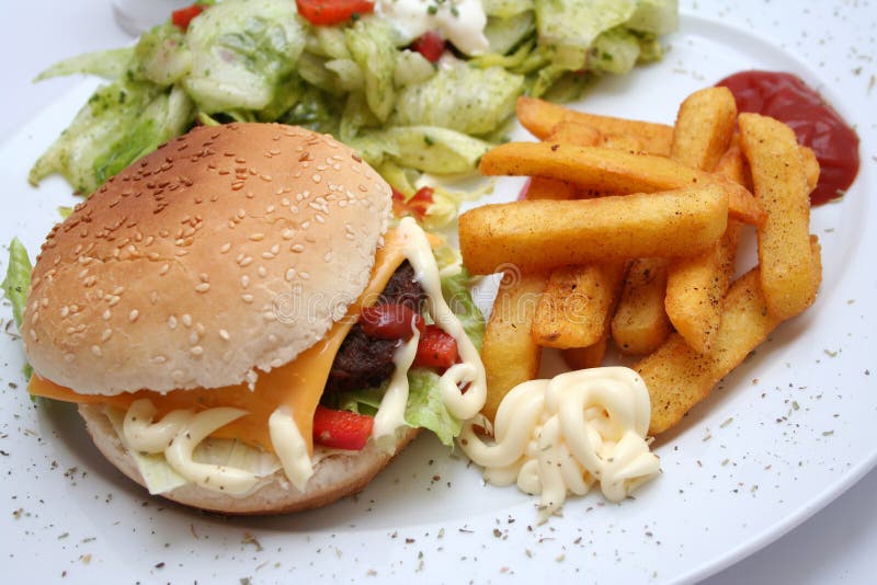 Cheeseburger stock photo. Image of vitamins, snack, salad 6256176