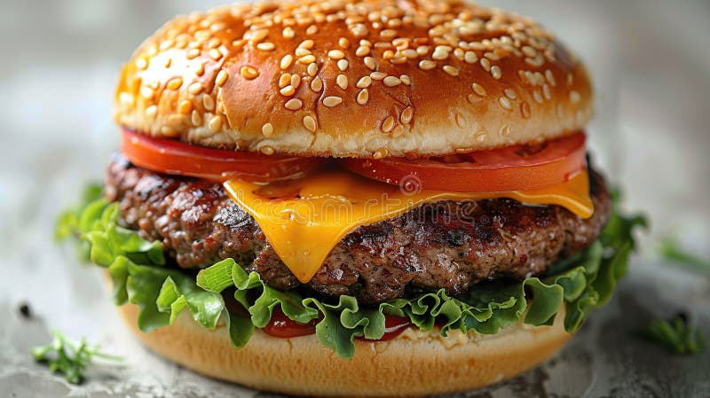 Cheeseburger clásico stock de ilustración