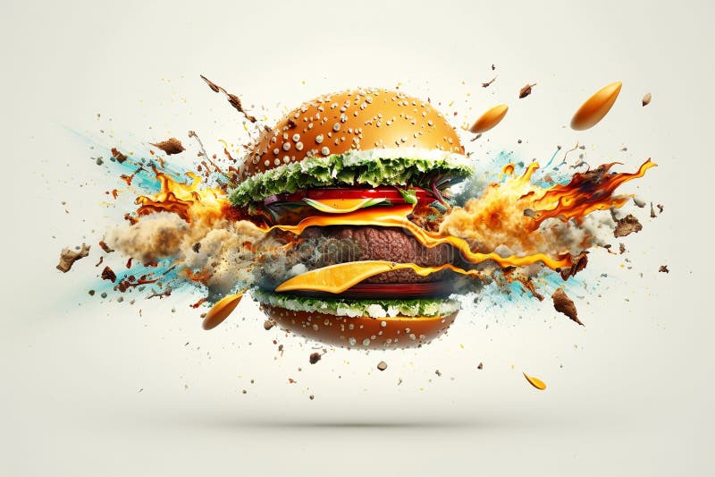 Cheeseburger Explosion Stock Illustrations 648 Cheeseburger Explosion Stock Illustrations