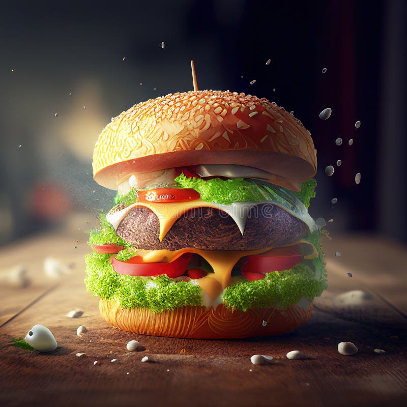 Cheeseburger ilustración ai generativa burger clásico americano libre illustration