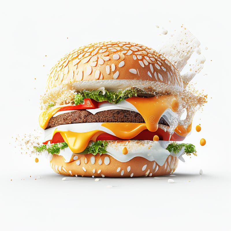 Cheeseburger ilustración ai generativa burger clásico americano ilustración del vector
