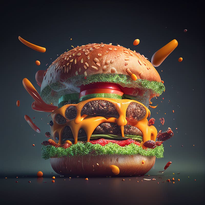 Cheeseburger ilustración ai generativa burger clásico americano libre illustration