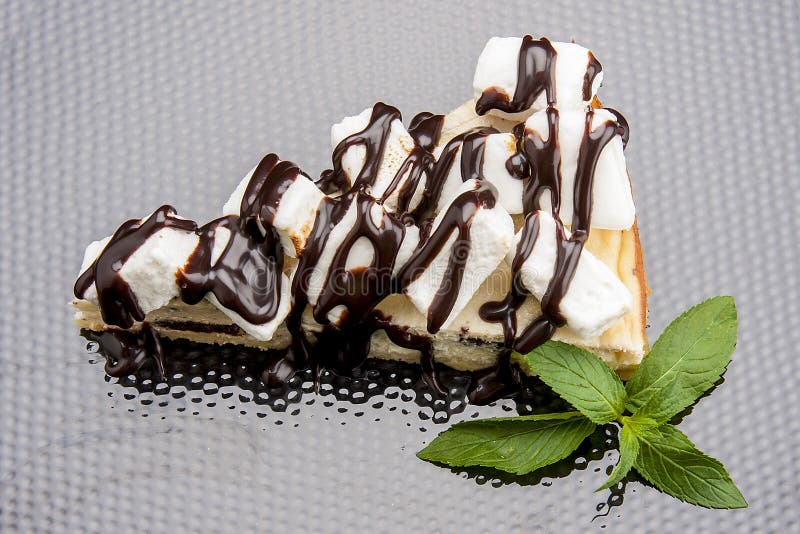 Cheesecake with Chocolate and Marshmallow Stock Image Image of bakery