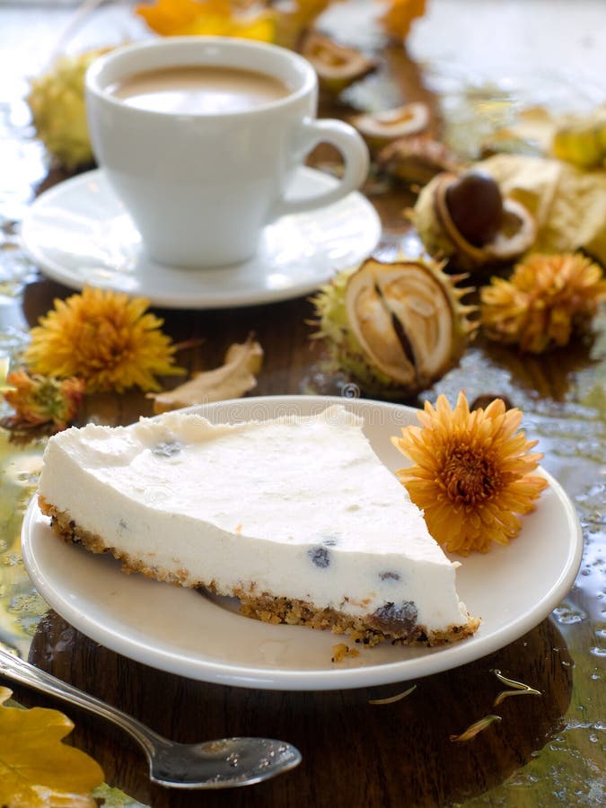 Cheesecake with coffee stock image. Image of closeup 16322833
