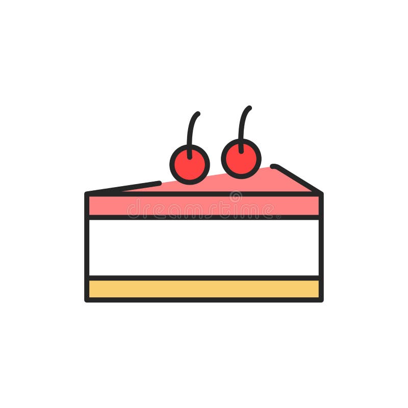 Cheesecake color line icon. Isolated vector element. Outline pictogram for web page, mobile app, promo