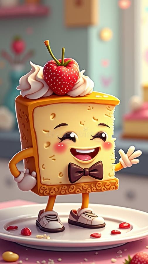 Cheesecake con fragole in una scena da dessert royalty illustrazione gratis