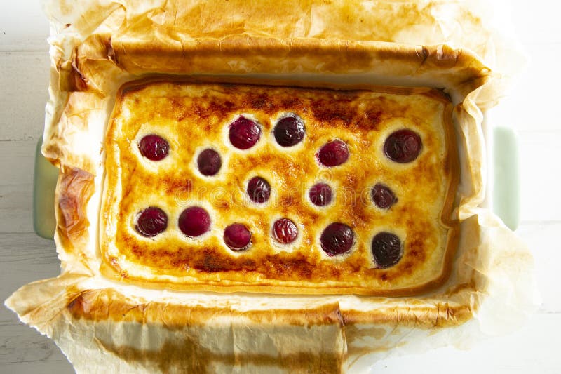 Cheesecake with Ricotta and Cherries. Stock Image Image of piece