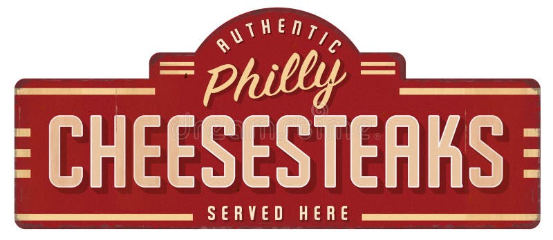 Cheesesteak Szyldowy rocznik royalty ilustracja