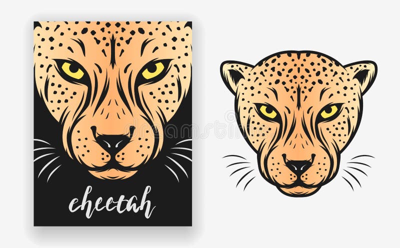 Cheetah Animal Poster with Minimal, Simple, and Modern Style Stock