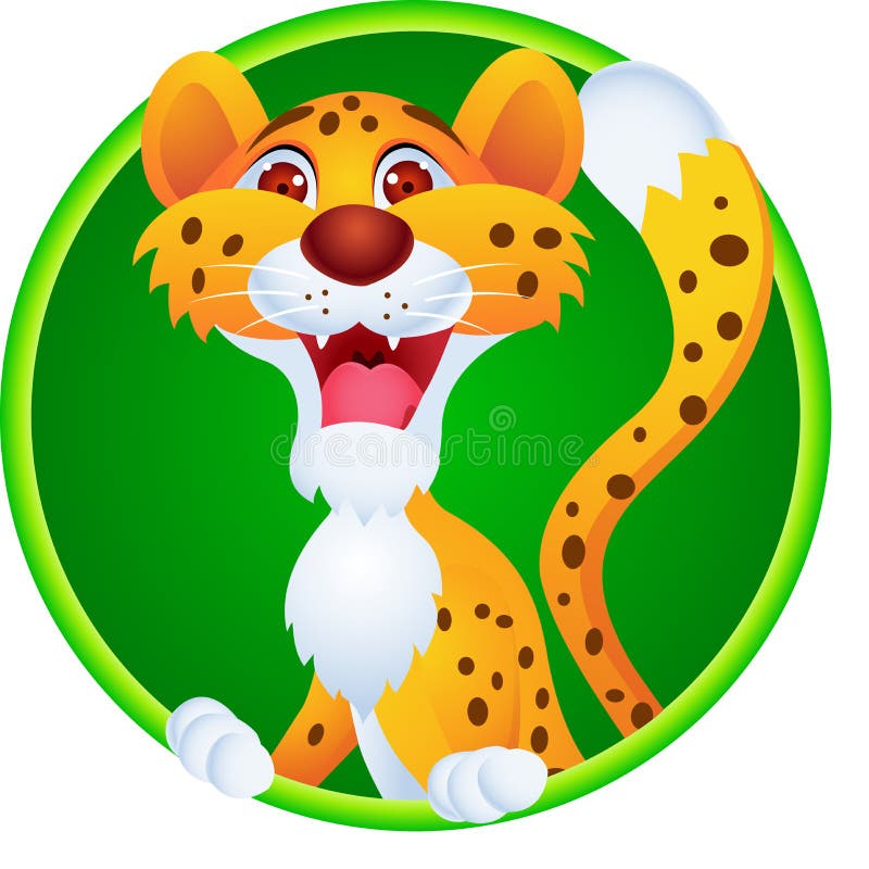 Cheetah cartoon stock illustration