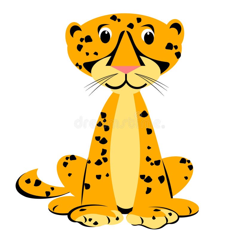 Cheetah Cartoon Clipart stock vector. Illustration of sitting - 67347242