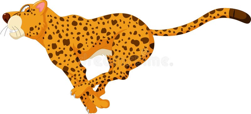 Cheetah Cartoon Running Fast Stock Illustration - Illustration of