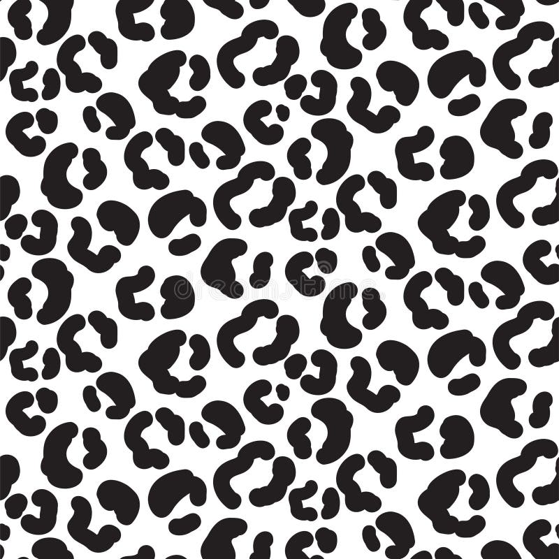 Cheetah print pattern with spots and hearts. Black and white leopard abstract skin print.