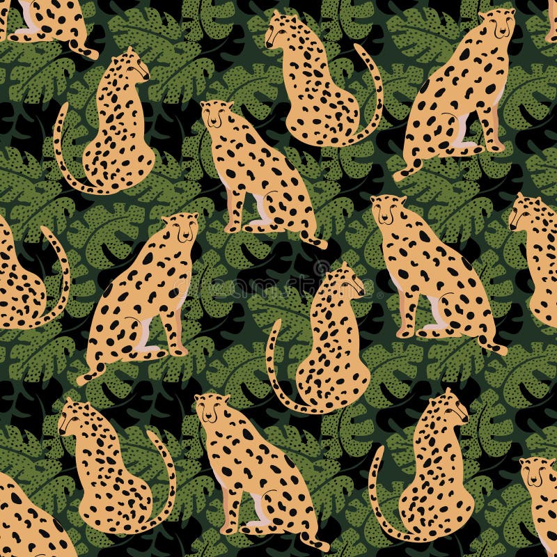 Cheetah seamless pattern stock vector. Illustration of watercolour ...