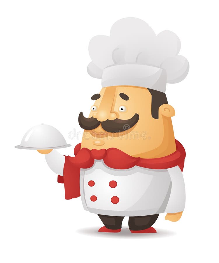 Little 3d Cartoon Cook Chef on a White Background Stock Illustration ...