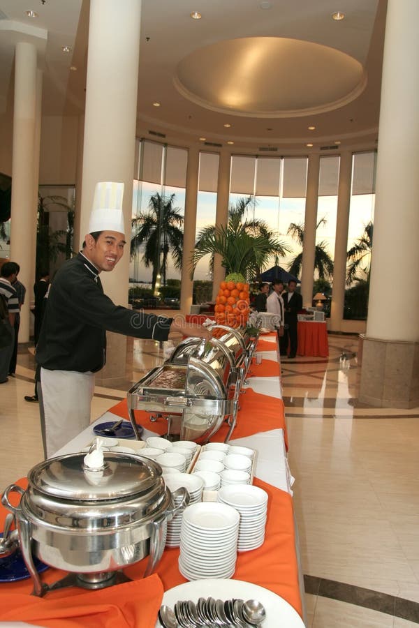 Chef at buffet food