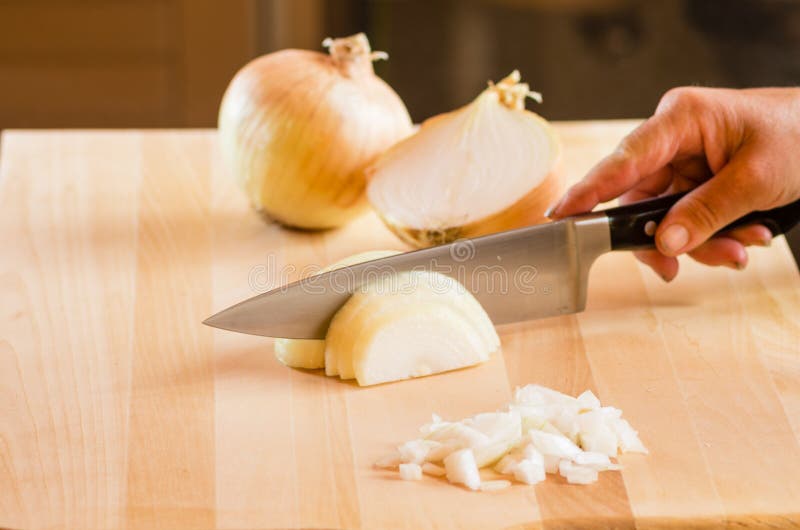Chef Chopping Onions on Cutting Board Stock Image Image of fresh, vegetarian 28852213