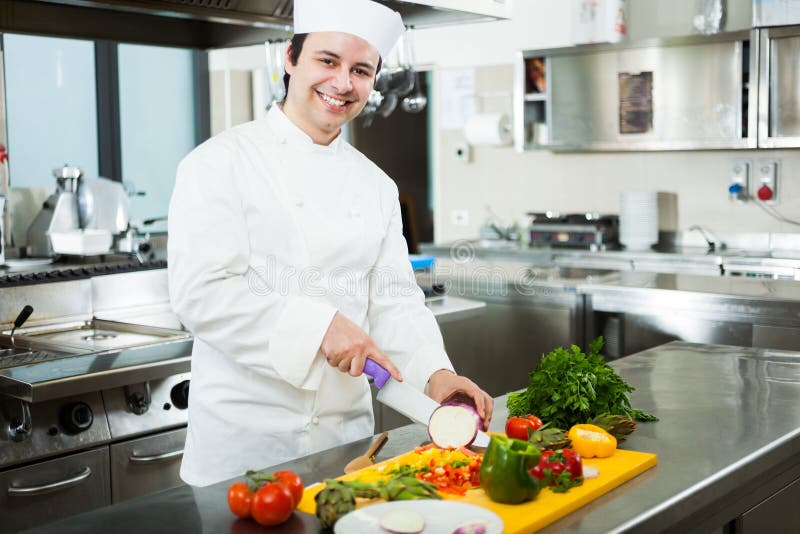 Chef Cooking In His Kitchen Royalty Free Stock Images Image 30419439