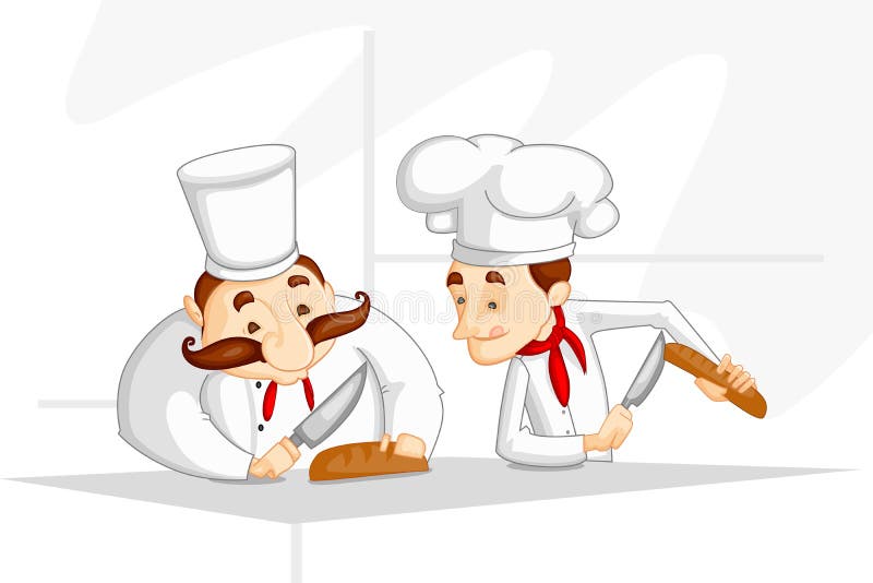 Chef cooking in Kitchen stock illustration