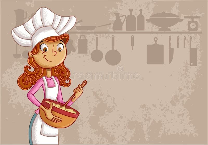 Chef de femme de bande dessinée illustration de vecteur Chef de femme de bande dessinée illustration de vecteur