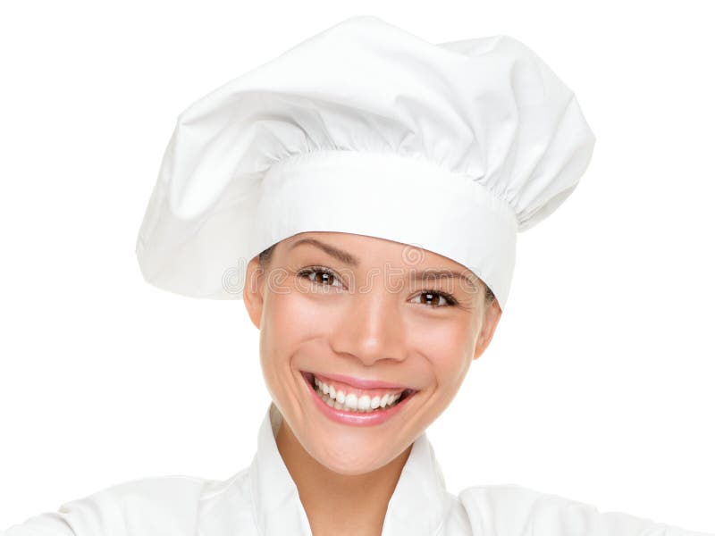 Chef de femme, cuisinier ou verticale de boulanger d'isolement photo stock Chef de femme, cuisinier ou verticale de boulanger d'isolement photo stock