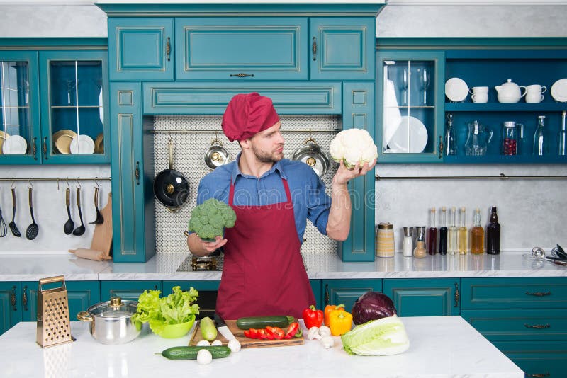 Chef Following Recipe. Cooking Dinner with Traditional Recipe