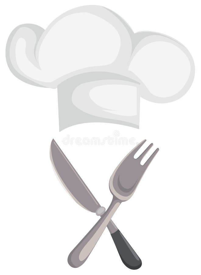Chapeau De Cuisinier De Chef Avec Le Label De Croquis De Fourchette, De  Cuillère Et De Couteau Illustration Stock - Illustration du événements,  fond: 67798803