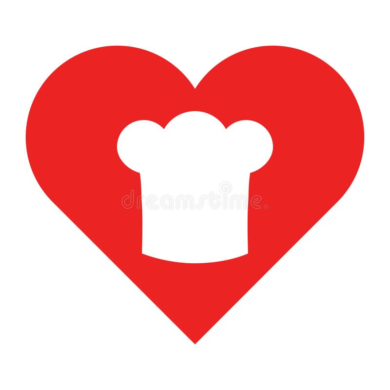 Heart and chef hat stock vector. Illustration of graphic - 164634333