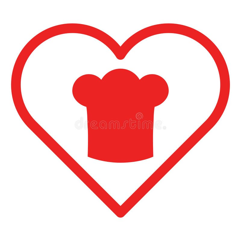 Chef hat and heart stock vector. Illustration of cuisine - 174657010