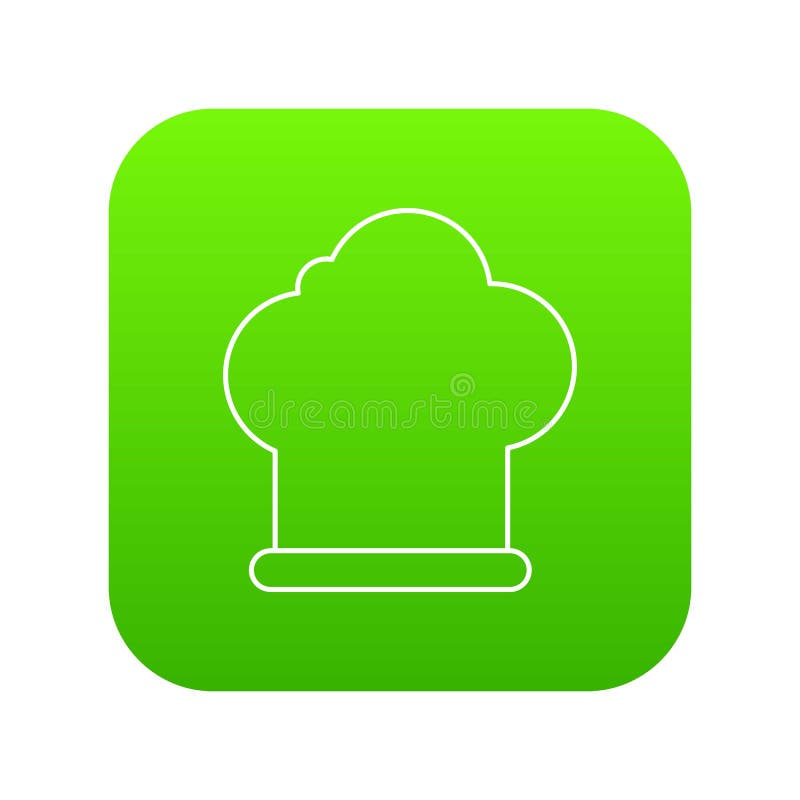Chef hat icon green vector stock vector. Illustration of cooking