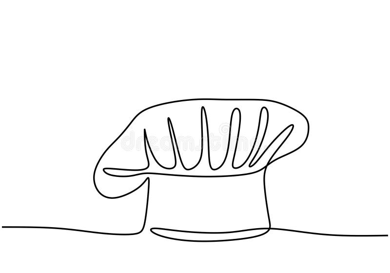 Chef hat vector one line continuous drawing illustration royalty free illustration