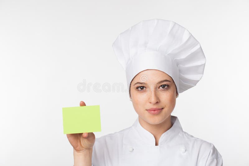 Chef-kok die tekenkaart toont royalty-vrije stock afbeelding Chef-kok die tekenkaart toont royalty-vrije stock afbeelding
