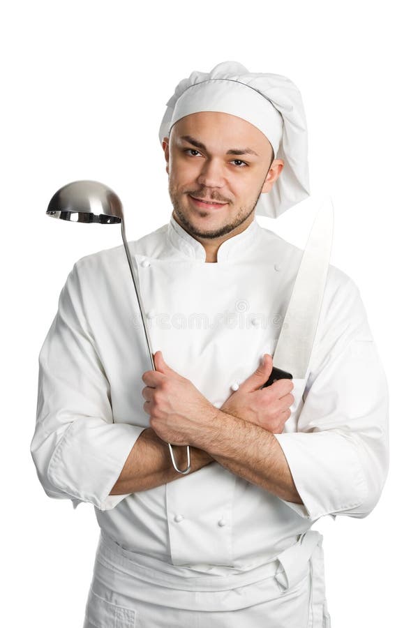 Happy Chef in White Uniform Stock Image Image of cheerful worker Happy Chef in White Uniform Stock Image Image of cheerful worker