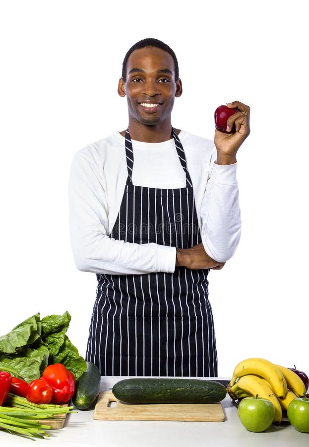 Chef masculin sur un fond blanc photographie stock Chef masculin sur un fond blanc photographie stock