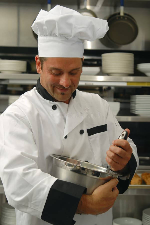 Chef mixing food stock photo. Image of cook, masculine 11002262