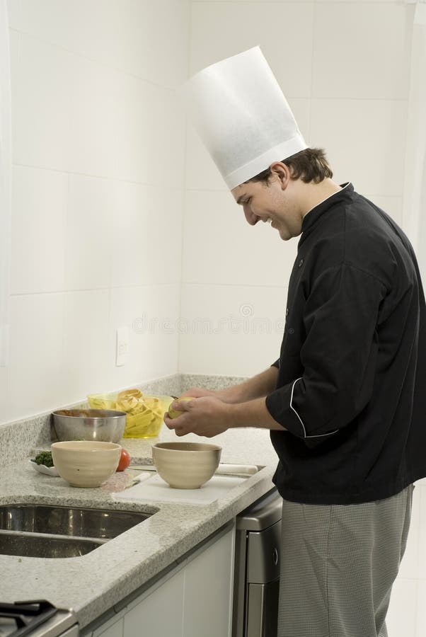 Chef Peeling Potatoes