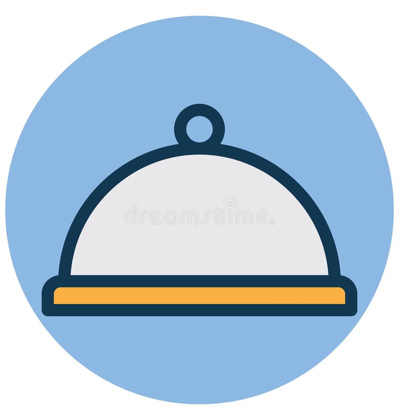 Chef platter, covered food Isolated Vector Icon that can easily Modify or edit royalty free illustration