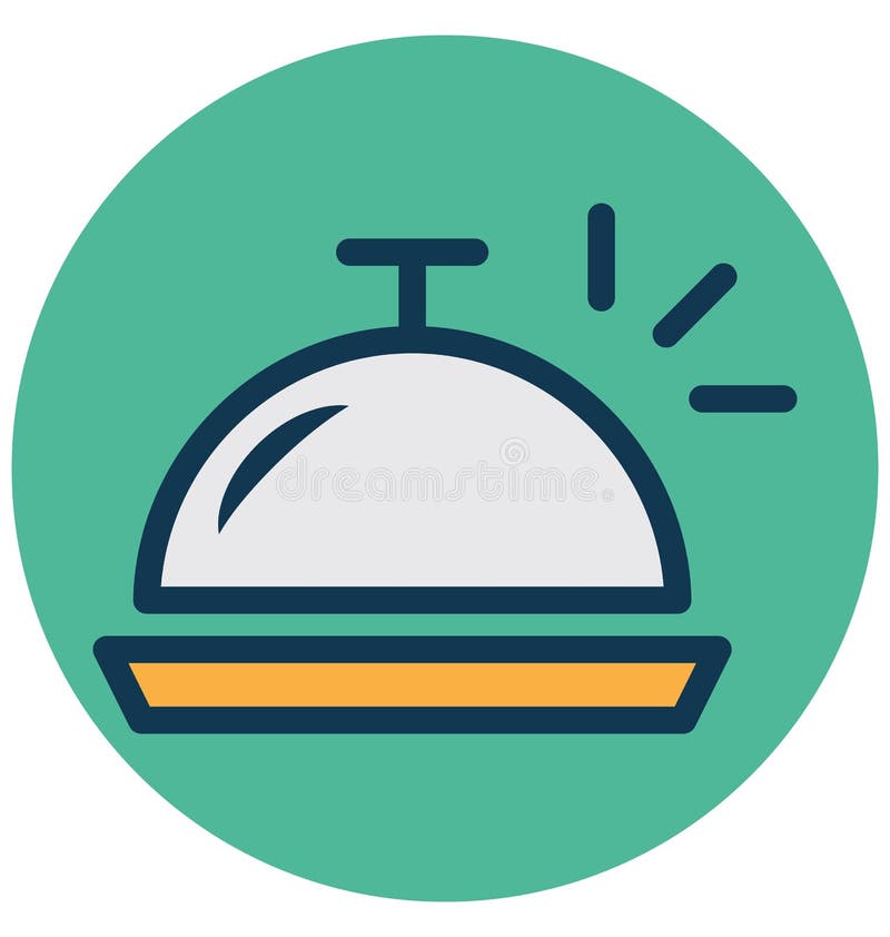 Chef platter, covered food Isolated Vector Icon that can easily Modify or edit Chef platter, covered food Isolated Vector Icon th royalty free illustration