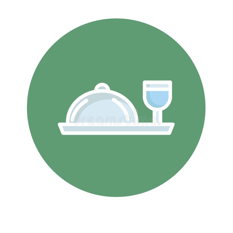 Chef platter with drink Vector icon which can easily modify or edit vector illustration