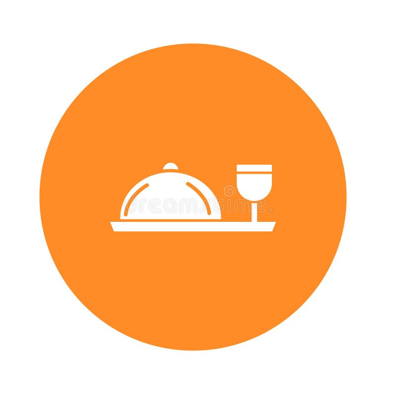 Chef platter with drink Vector icon which can easily modify or edit stock illustration