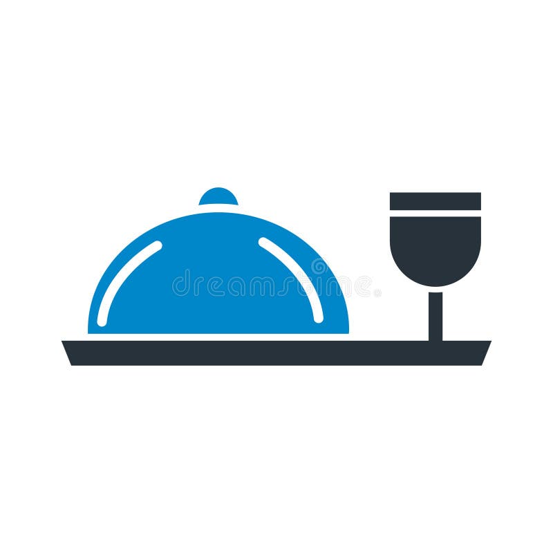 Chef platter with drink Vector icon which can easily modify or edit stock illustration