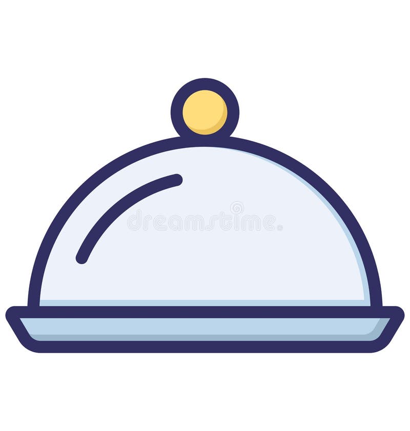 Chef platter, food platter Isolated Vector Icon that can be easily modified or edited royalty free illustration