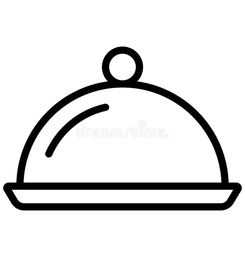 Chef platter, food platter Isolated Vector Icon that can be easily modified or edited stock illustration
